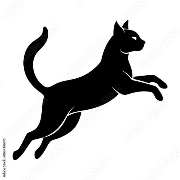 Fototapeta Jumping Cat Silhouette Vector