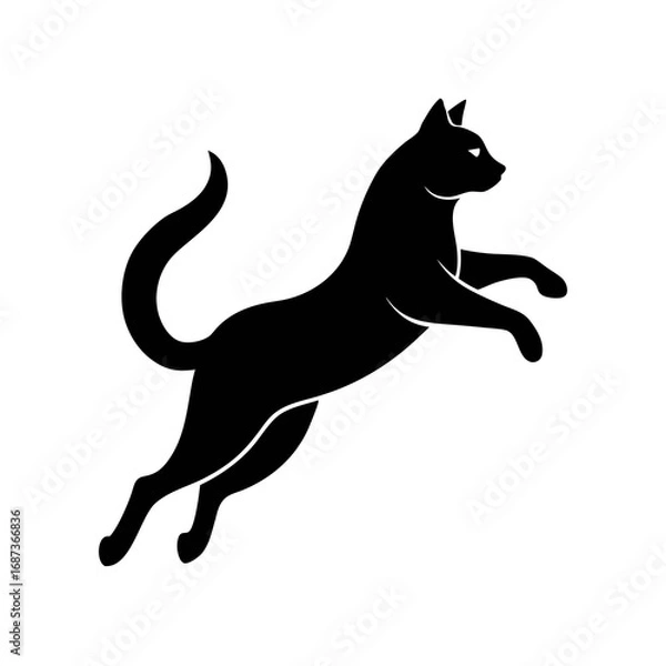 Fototapeta Jumping Cat Silhouette Vector