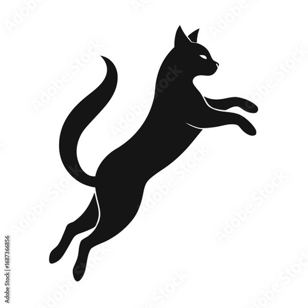 Fototapeta Jumping Cat Silhouette Vector