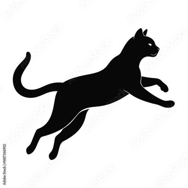 Fototapeta Jumping Cat Silhouette Vector