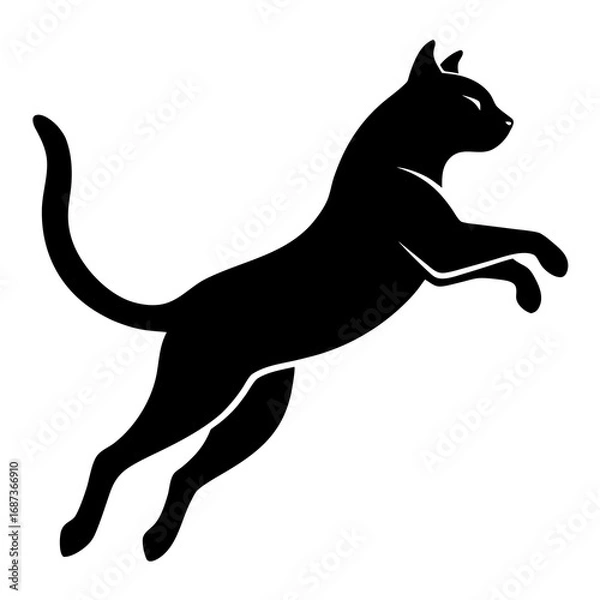 Fototapeta Jumping Cat Silhouette Vector