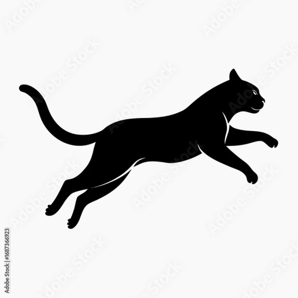Fototapeta Jumping Cat Silhouette Vector