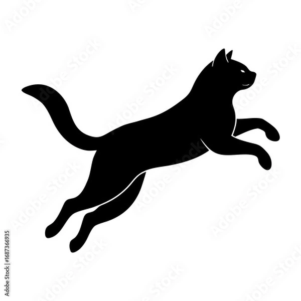 Fototapeta Jumping Cat Silhouette Vector