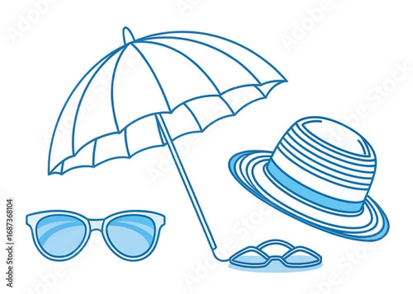 Fototapeta summer hat and sunglasses isolated on white background. PNG Transparent file type with high definition quality And vibrant color grading Available.