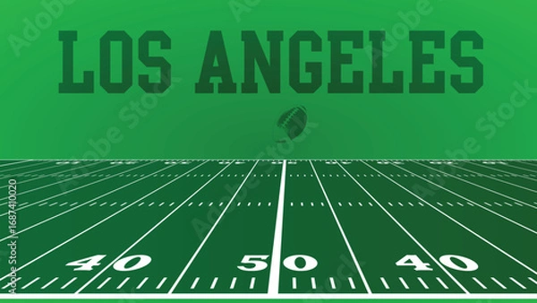 Fototapeta Los Angeles Drawings Of City Names, American Football green field, Vector Illustration Abstract Editable image, Social Media and web Post