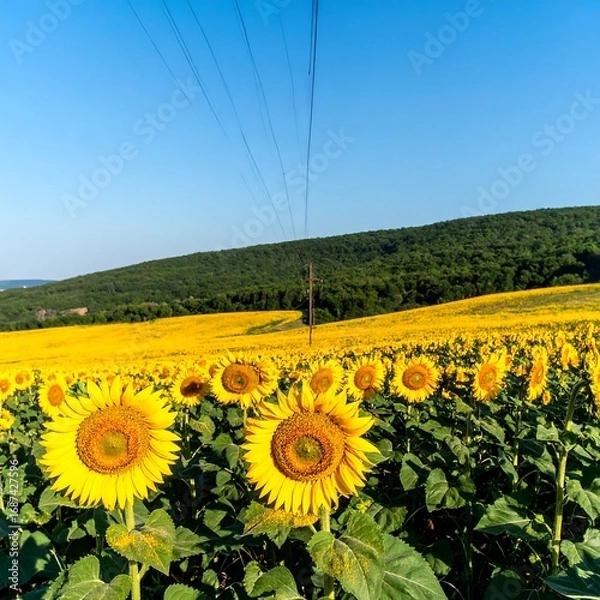 Obraz Vibrant sunflowers in a vast field