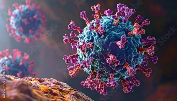 Obraz Virus particle microscopic view