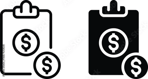 Obraz Checklist with Dollar Sign Icon