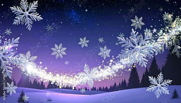 Obraz Winter Snowflakes Night Scene