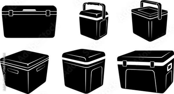 Fototapeta Box for ice vector illustration on white background. Isolated outline set icon icebox. 