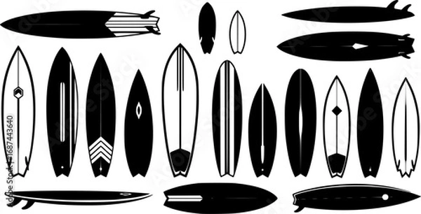 Fototapeta Surfboard vector realistic set icon.Vector illustration surfboard for wave.Isolated icon hawaii of surf board.