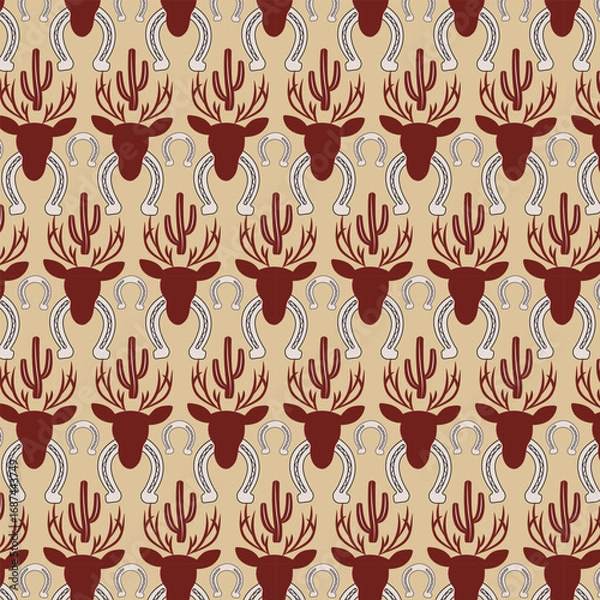 Obraz Cowboy chic seamless vector pattern