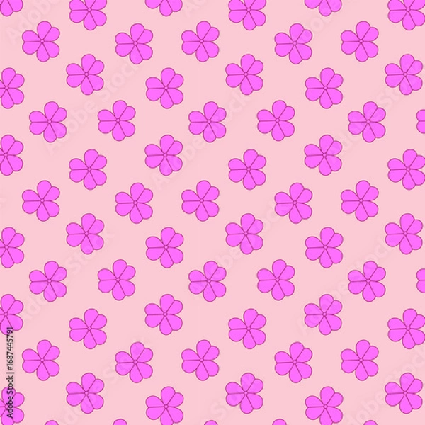 Obraz Flowers bloom seamless vector pattern