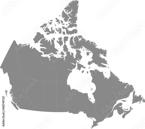 Fototapeta Map of Canada split into individual provinces