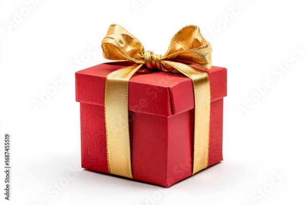 Obraz Red gift box  isolated on a white background