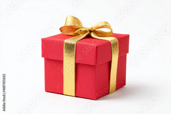 Obraz Red gift box  isolated on a white background