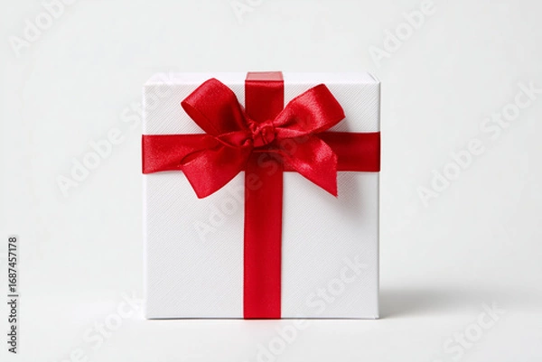 Obraz Red gift box  isolated on a white background