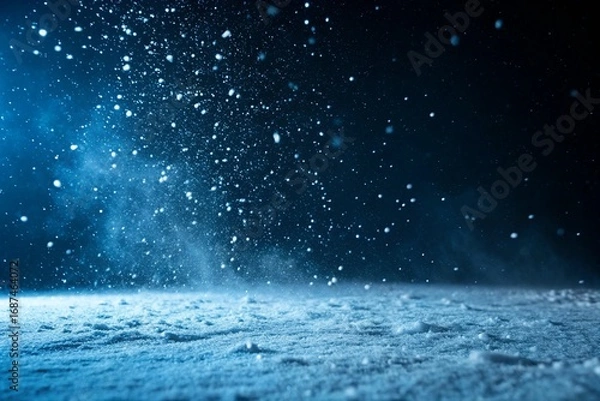 Fototapeta dark background with snow particles