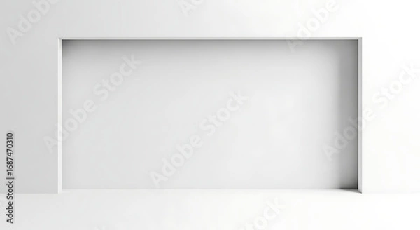 Fototapeta Modern Minimal White Display Space with Subtle Shadow Effects