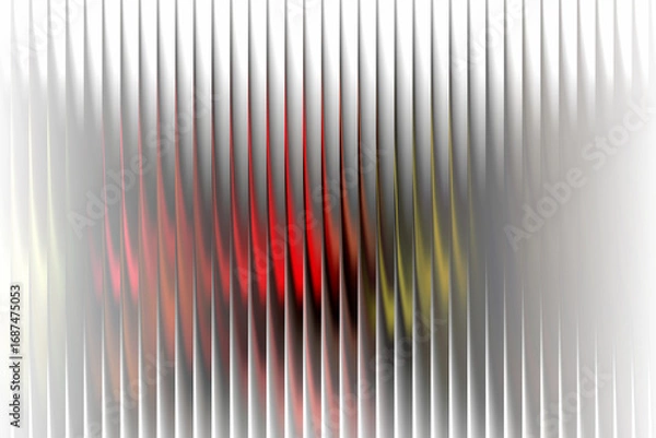 Fototapeta Abstract blurred glowing red orange tones background with vertical striped white overlay, futuristic minimal wallpaper with stylish luminous artistic effect