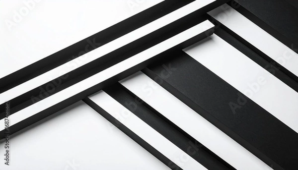 Fototapeta Abstract black and white geometric shapes