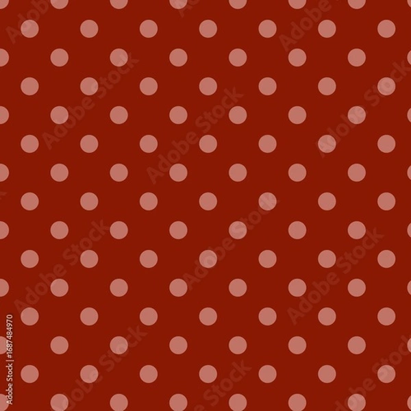 Fototapeta レトロかわいい赤い水玉の背景素材イラスト