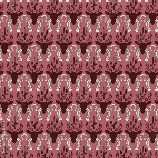 Fototapeta Cowboy chic seamless vector pattern