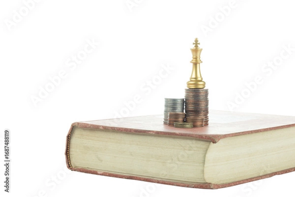 Fototapeta Knowledge is power for wealth creation through education and strategic investment. isolated on white background with clipping path.