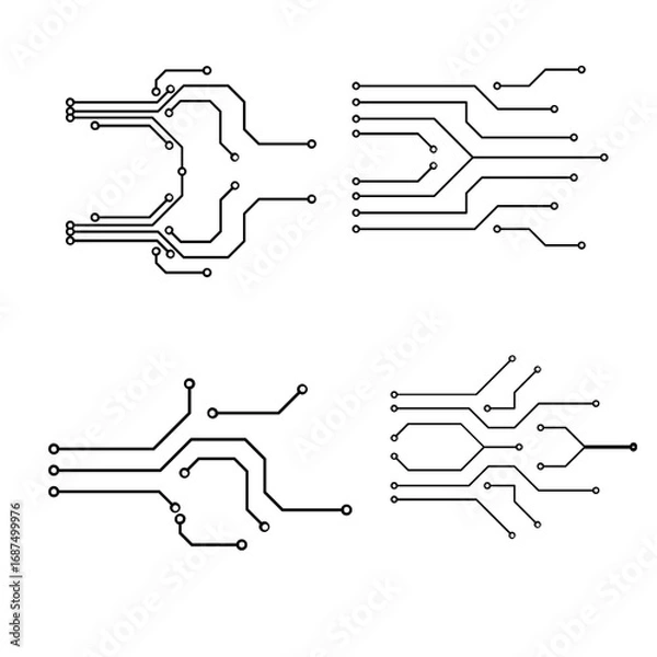 Fototapeta Electric Circuit Board | Technology Connection Background | Electronic Network Vector Illustration