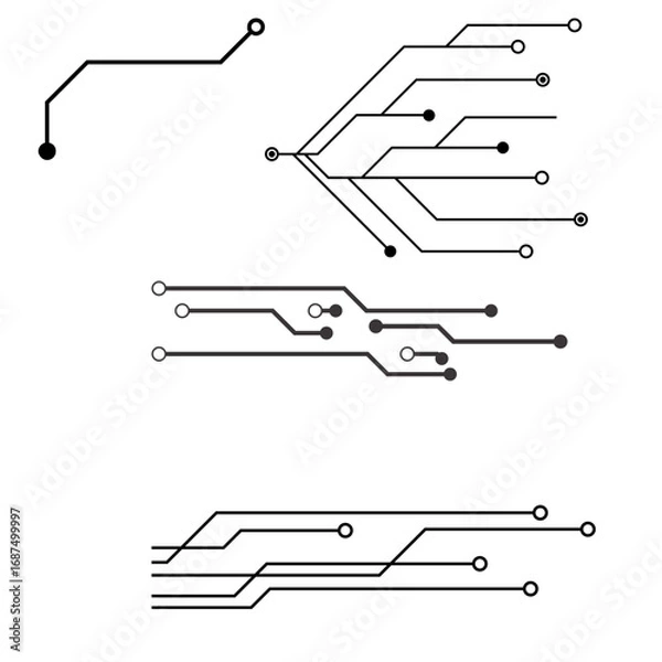 Fototapeta Electric Circuit Board | Technology Connection Background | Electronic Network Vector Illustration