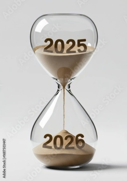Obraz Hourglass Countdown – Transition from 2025 to 2026