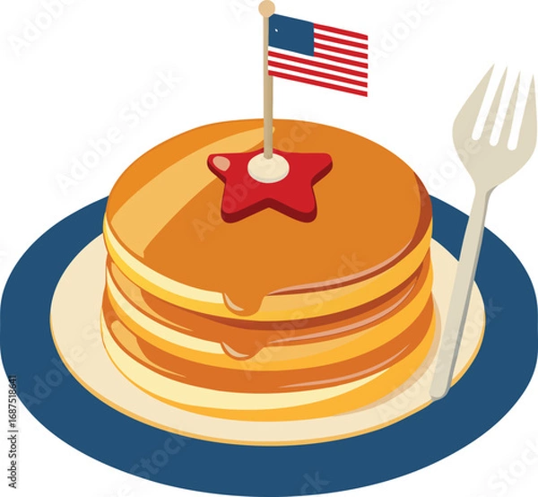 Fototapeta stack of pancakes with chocolate