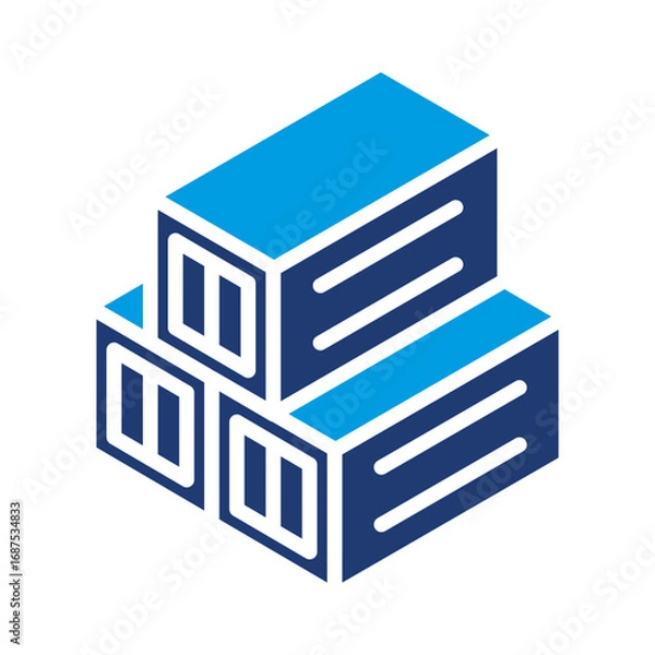 Fototapeta Container Icon Vector Illustration Blue Version