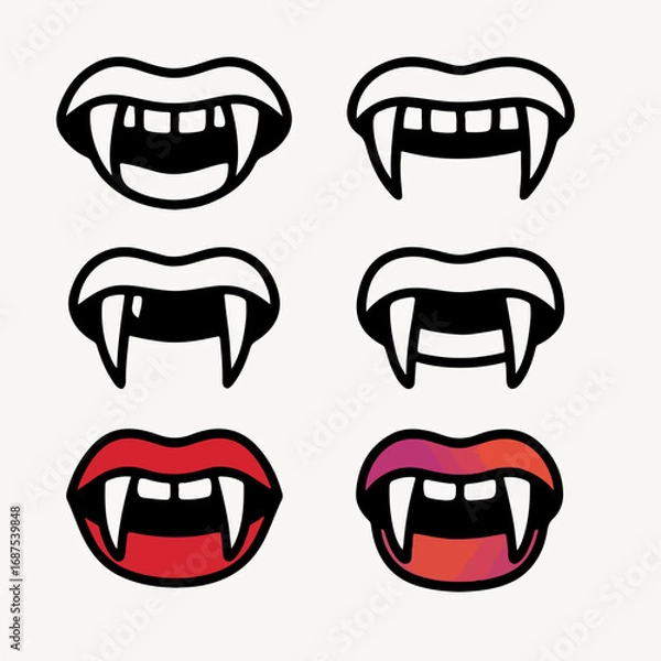 Obraz Vampire Fangs Icon Sheet