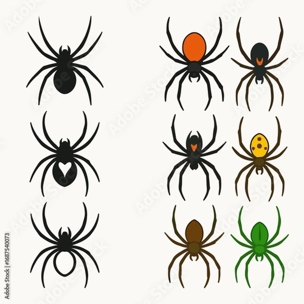 Obraz Spooky Spider Icon Sheet