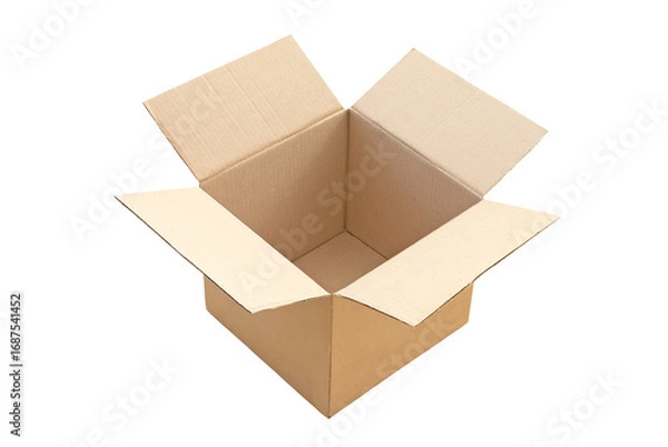 Obraz Beige open corrugated cardboard box