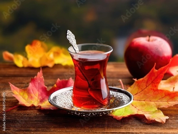 Obraz Turkish tea in Autumn
