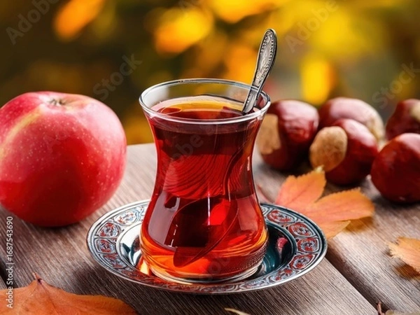 Obraz Turkish tea in Autumn