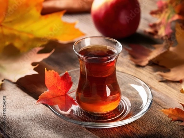 Obraz Turkish tea in Autumn