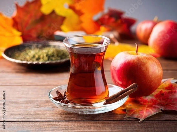 Obraz Turkish tea in Autumn