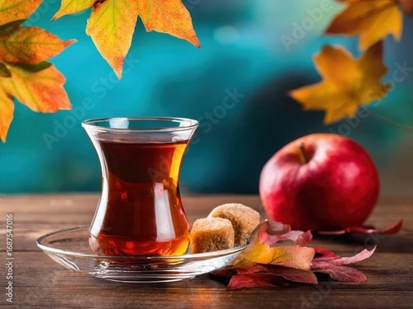 Obraz Turkish tea in Autumn
