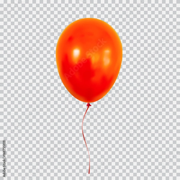 Fototapeta Red helium balloon isolated on transparent background.