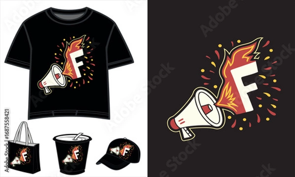 Fototapeta The Fear Funny Typography Artwork for T-shirt, Tote Bag, Cup and Cap. Creative Fashion