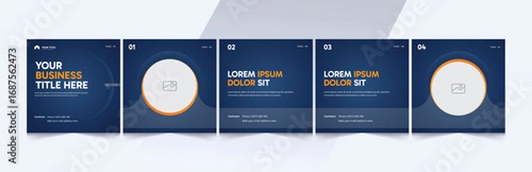 Fototapeta Creative carousel template for social media post. Modern Editable Carousel Template for LinkedIn & Instagram.
