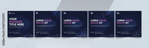 Fototapeta Creative carousel template for social media post. Modern Editable Carousel Template for LinkedIn & Instagram.