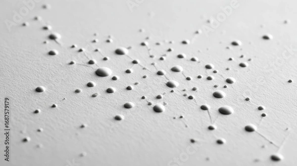 Fototapeta Abstract braille-inspired drops on textured paper with artistic circular relief pattern