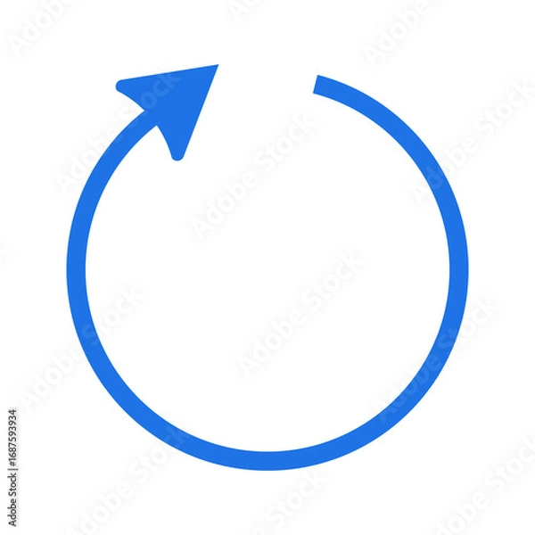Obraz Blue circular arrow icon representing refresh or reload
