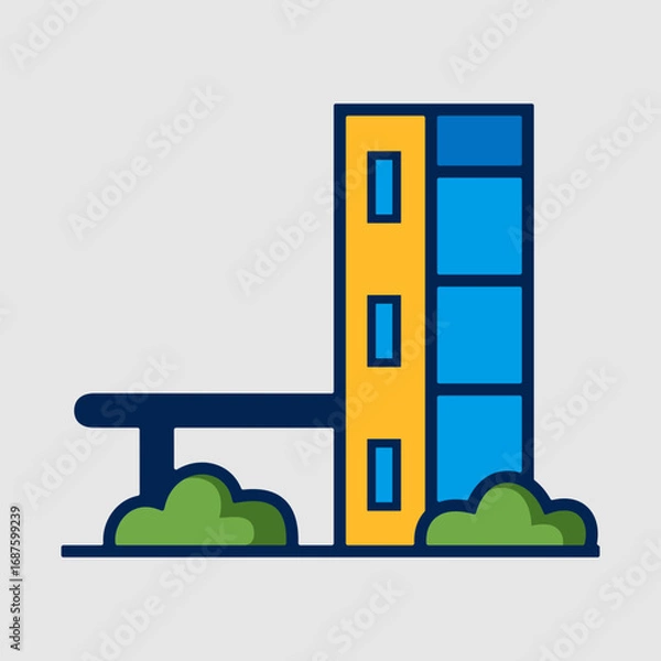 Obraz Three-story administrative building