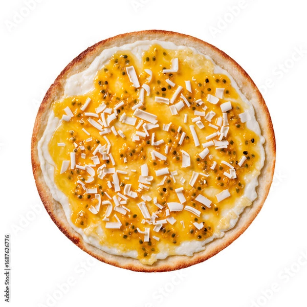 Fototapeta Delightful dessert creation featuring vibrant fruit and toppings