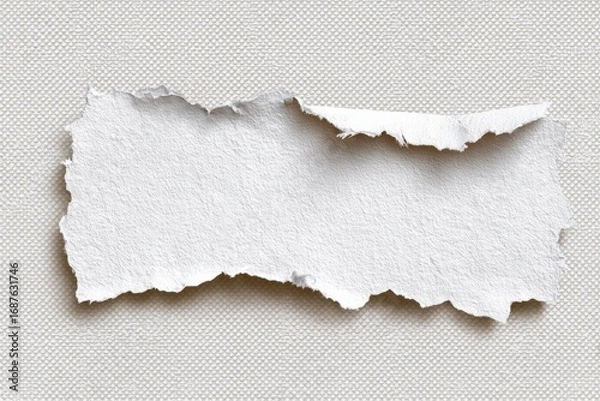 Fototapeta torn or ripped white paper isolated on transparent png background, realistic torn paper edges, Torn Paper effect mockup